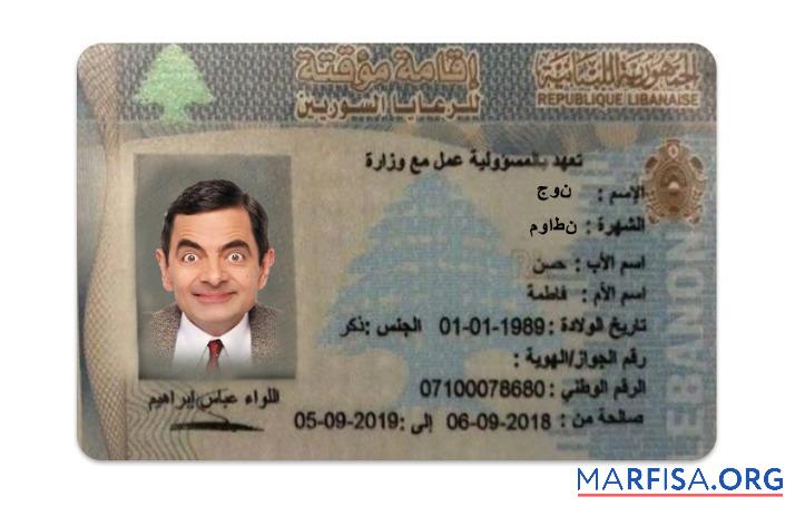 Printable Lebanon residence permit sample
